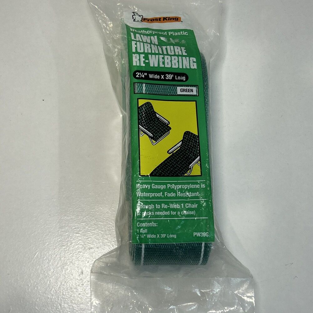 Frost King NEW Lawn Chair Webbing GREEN 2.25" Wide X 39’ Long MODEL #PW39G